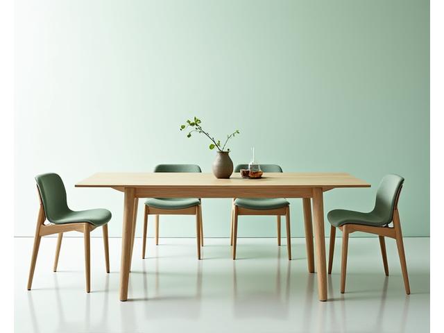 ミントシリーズのモダンなダイニングテーブルとチェア