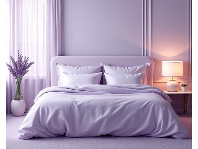 安眠を誘うラベンダー色のベッドルーム家具